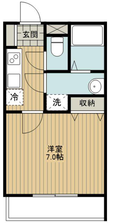 MARKS狭山(1K/2階)の間取り写真