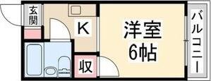 メゾンエスポアール(1K/4階)の間取り写真