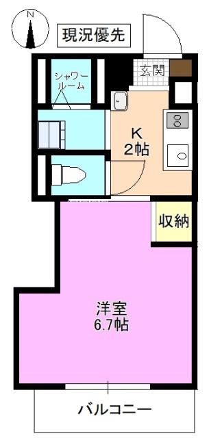マンション ストリーム(1K/3階)の間取り写真