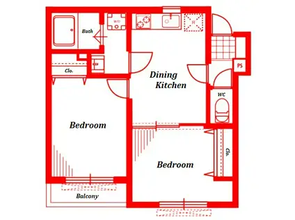 コスモス神明館(2DK/2階)の間取り写真