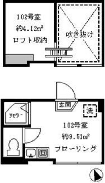 フェリスホルン(ワンルーム/1階)の間取り写真