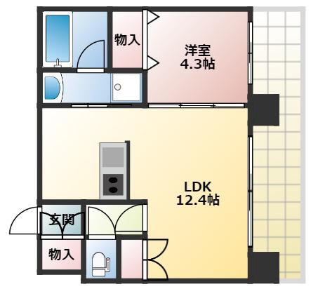 BRANDZ PLUS(1LDK/8階)の間取り写真