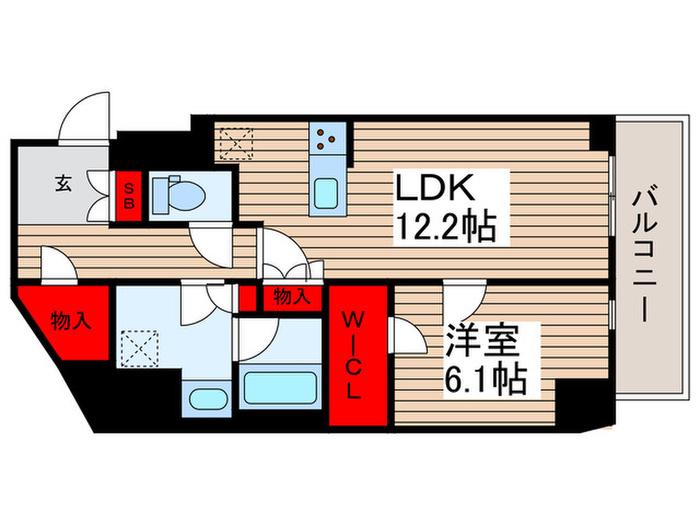 グランカーサ三ノ輪IV(1LDK/14階)の間取り写真