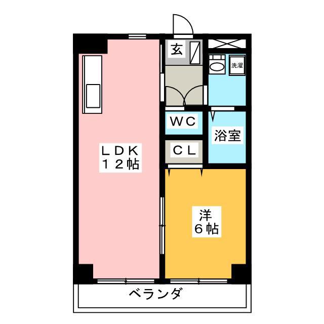 エステート光栄町(1LDK/2階)の間取り写真