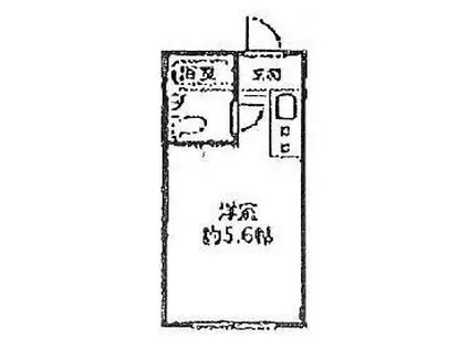 Mマンション(ワンルーム/1階)の間取り写真