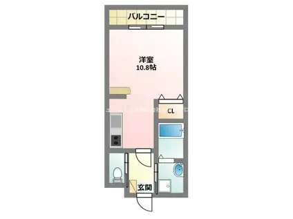 ハイツプランドールⅡ(ワンルーム/2階)の間取り写真