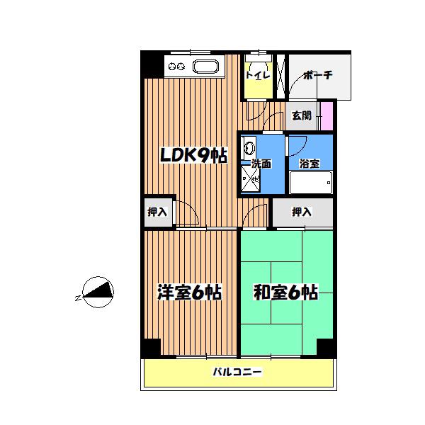 グレースマンション(2LDK/1階)の間取り写真