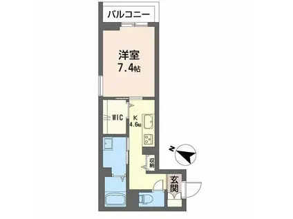 PARADISO本荘(1K/2階)の間取り写真