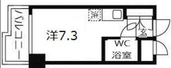 コスモプラザ三宮(ワンルーム/2階)の間取り写真