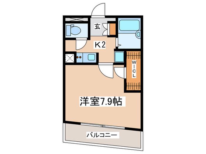 ヴィンテ-ジ橋本(1K/3階)の間取り写真