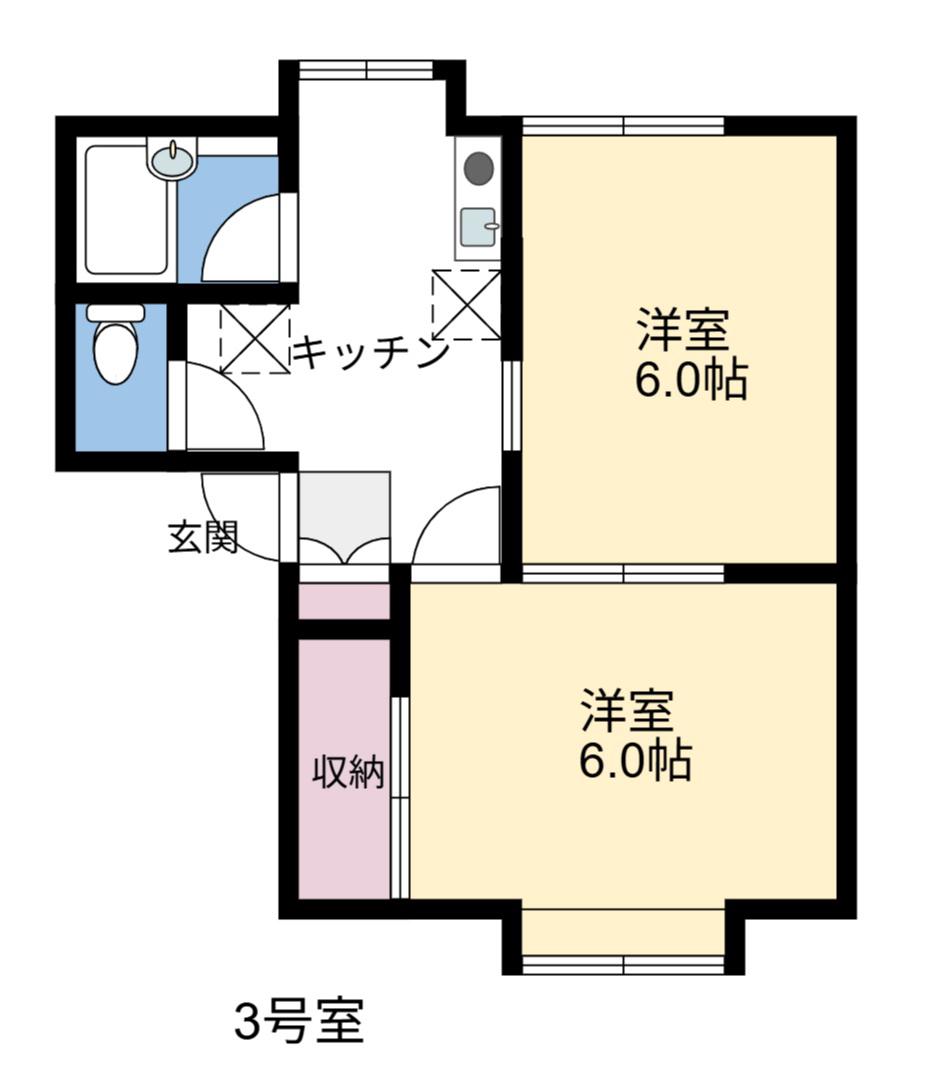 メゾントキワ(2DK/1階)の間取り写真