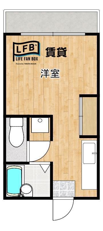 メゾンK&M(ワンルーム/2階)の間取り写真