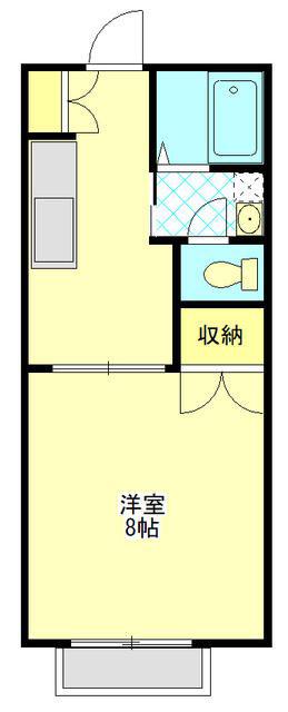 コーポ北澤Ⅱ(1K/1階)の間取り写真