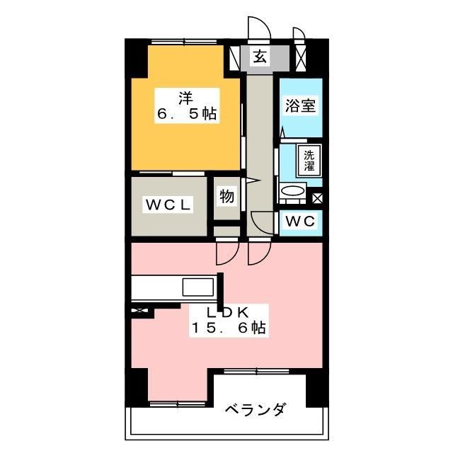 シャンテ岐阜(1LDK/2階)の間取り写真