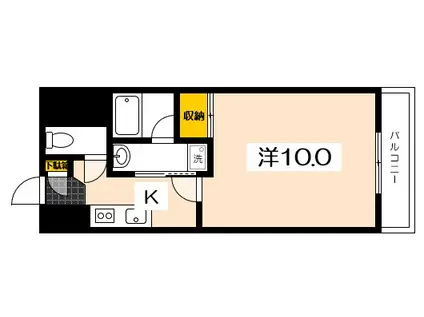 プランドール五日市(1K/9階)の間取り写真