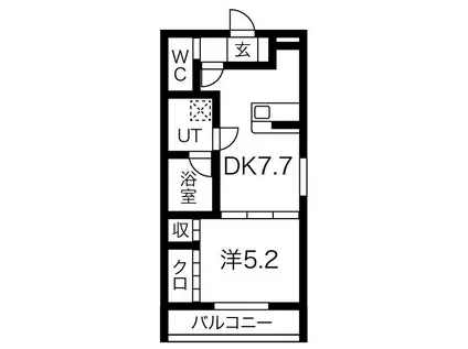FAMILY STAGE 志賀本通(1DK/3階)の間取り写真