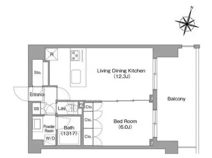 コンフォリア・リヴ南六郷(1LDK/6階)の間取り写真