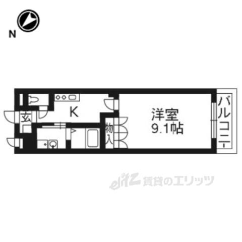 プエルタⅠ(1K/2階)の間取り写真