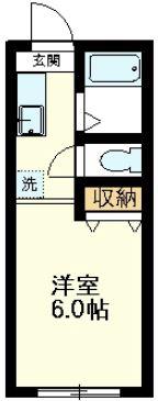 日吉ハイツ(ワンルーム/2階)の間取り写真