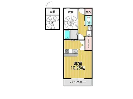 メイデンワーク(ワンルーム/2階)の間取り写真