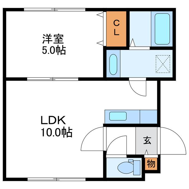 CREA北22条 クレア北22条(1LDK/3階)の間取り写真