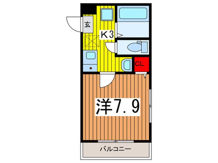 リベリエ浦和仲町(1K/4階)の間取り写真