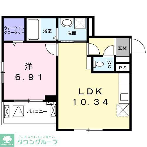 ルミエール品川(1LDK/4階)の間取り写真