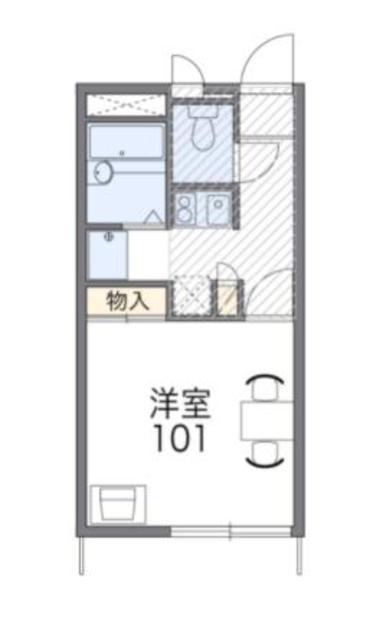 レオパレスフォンターナ(1K/2階)の間取り写真
