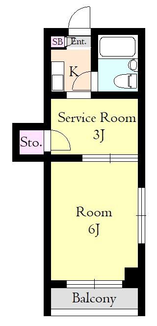 みずほ台宝マンション(1SK/2階)の間取り写真