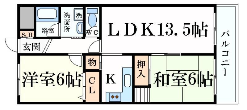 メゾン・ドゥ・M(2LDK/3階)の間取り写真
