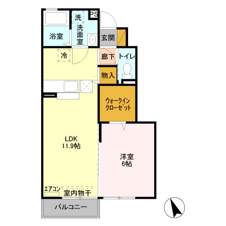 FIZZ-Y(1LDK/1階)の間取り写真