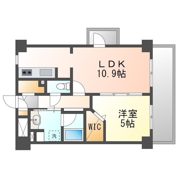 HABITATION DAIWA(1LDK/8階)の間取り写真