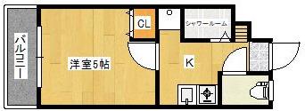 ラフィネ(1K/2階)の間取り写真