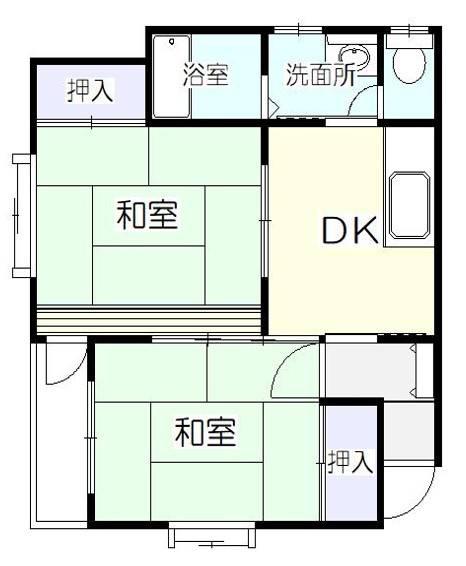 メゾンヤマグチ(2DK/2階)の間取り写真