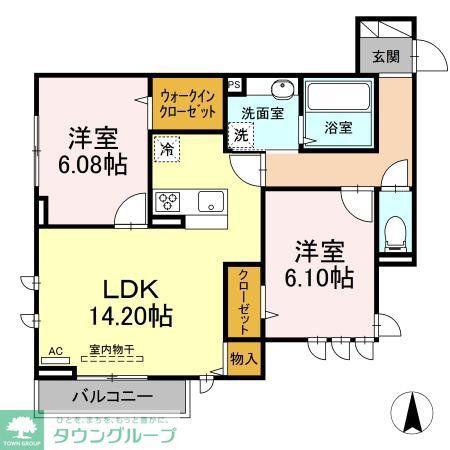 アナシエ鹿浜(2LDK/3階)の間取り写真