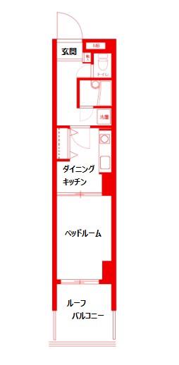 ライオンズプラザ伊勢佐木町通(1DK/3階)の間取り写真