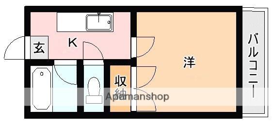 K1ビル(1K/3階)の間取り写真