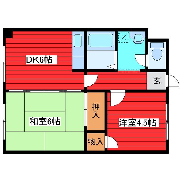 井内ハイデンス(2DK/3階)の間取り写真