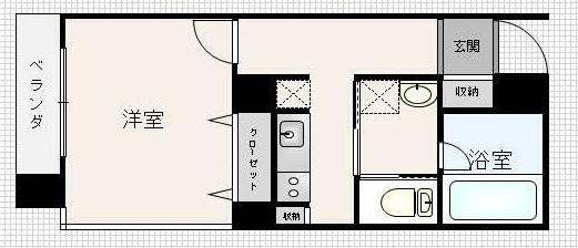 ダイコー水前寺駅通6(1K/2階)の間取り写真
