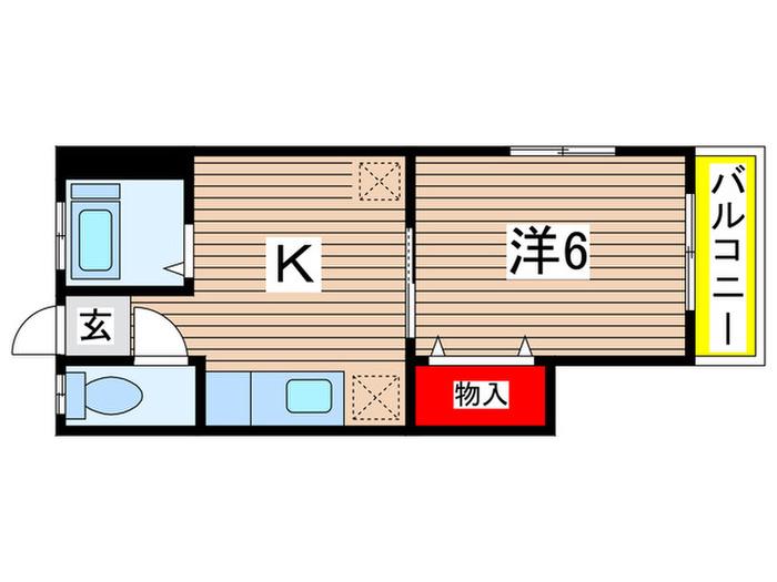 コーポ東(1K/2階)の間取り写真