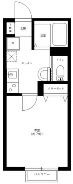 キャメル谷塚IV(1K/2階)の間取り写真