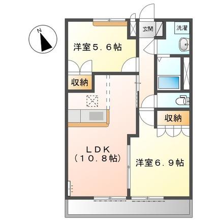エルシオンI(2LDK/1階)の間取り写真