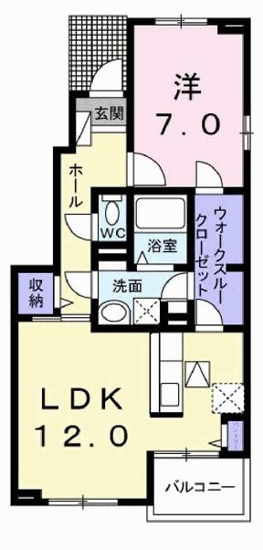 サンセールVI(1LDK/1階)の間取り写真