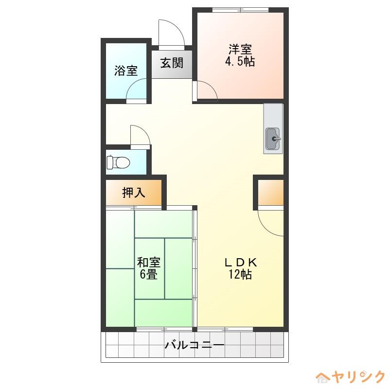 パストラル(2LDK/4階)の間取り写真