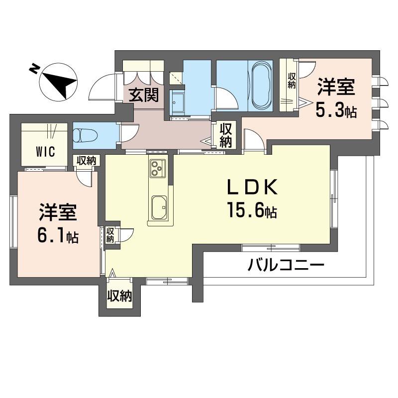 ピアチェーレ(2LDK/3階)の間取り写真
