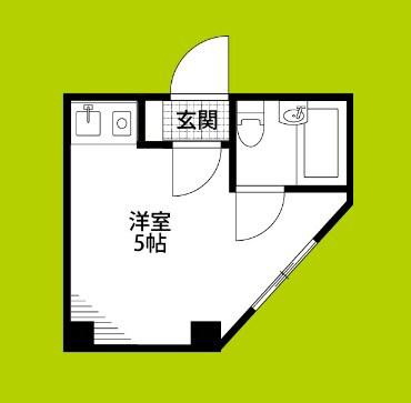 大宝大手前ロイヤルハイツ(ワンルーム/4階)の間取り写真