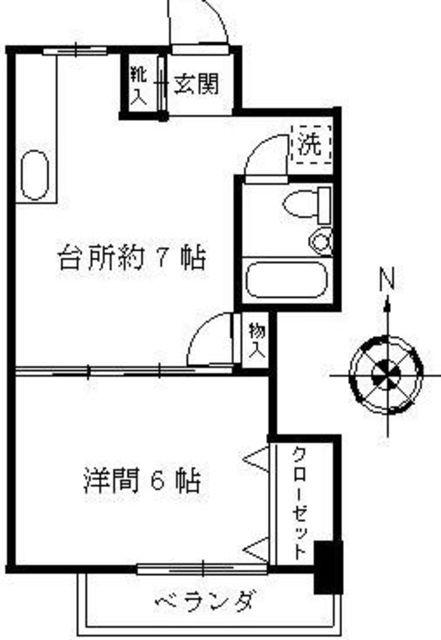 ライプワン目白(1DK/7階)の間取り写真