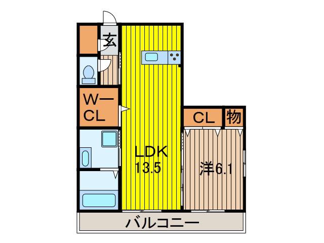 D-ROOM与野公園ROSEPARK(1LDK/2階)の間取り写真