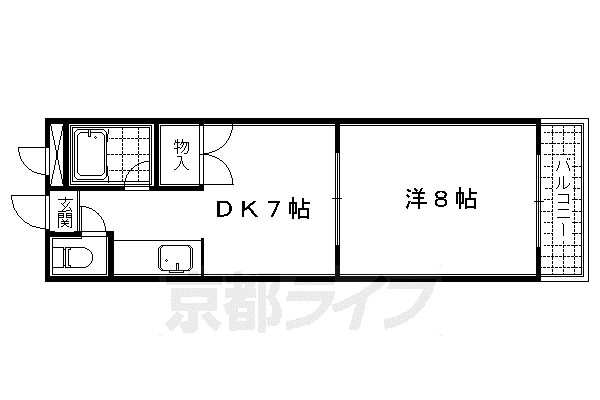 サンリット水谷(1DK/3階)の間取り写真