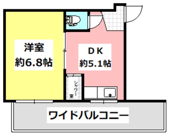 プレザント総持寺(1DK/3階)の間取り写真